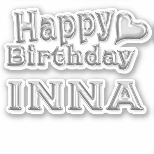Inna Happy Birthday silver Aufkleber Sticker シール (正面)