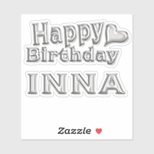 Inna Happy Birthday silver Aufkleber Sticker シール (シート)