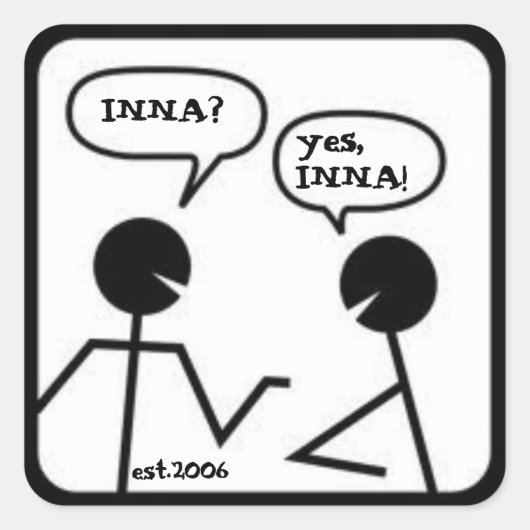INNA Sticker "INNAguys" スクエアシール (正面)