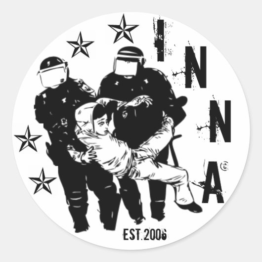 INNA Sticker "INNAkiwara" ラウンドシール (正面)