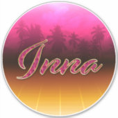 Inna Vorname Name golden pink Aufkleber Sticker シール (正面)