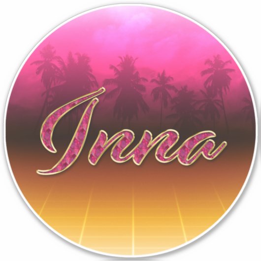 Inna Vorname Name golden pink Aufkleber Sticker シール (正面)