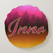 Inna Vorname Name golden pink Kissen ラウンドクッション (裏面)