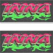 Inna Vorname Name Graffiti Aufkleber Sticker シール (正面)