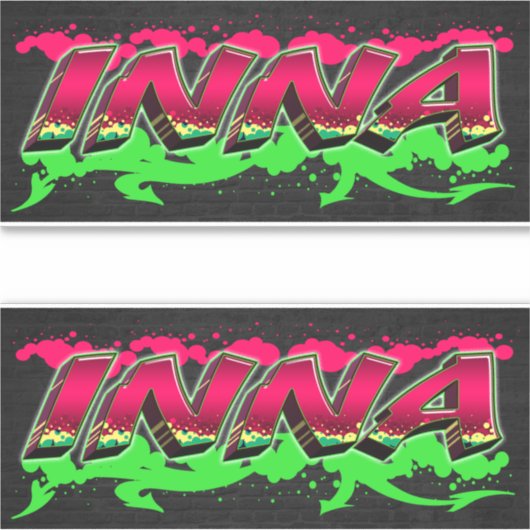 Inna Vorname Name Graffiti Aufkleber Sticker シール (正面)