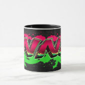 Inna Vorname Name Graffiti red green Tasse マグカップ (中央)