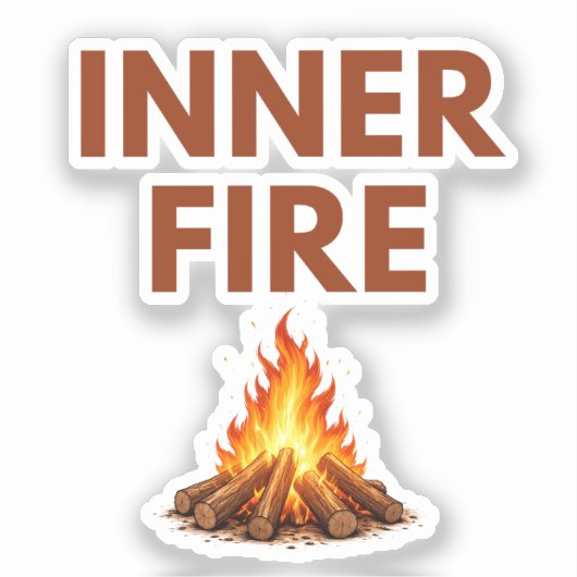 Inner Fire Minimal Flame Vinyl Sticker シール (正面)