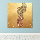 Inner Fire Phoenix Boho Wall Art | Phoenix Rising キャンバスプリント (インサイチュ (ウッドフロア))