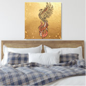 Inner Fire Phoenix Boho Wall Art | Phoenix Rising キャンバスプリント (インサイチュ (寝室))