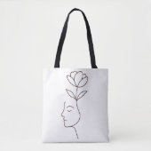 Inner Growth – Minimalist Bloom Tote トートバッグ (正面)