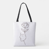 Inner Growth – Minimalist Bloom Tote トートバッグ (裏面)