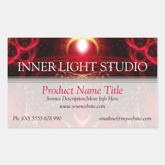 Inner Light Fractal Arts製品ラベルシール 長方形シール (正面)