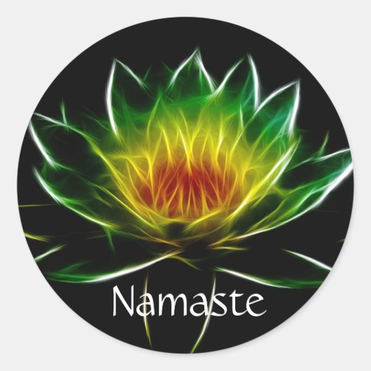 Inner Light l Lotus Abstract Art カスタマイズ | ラウンドシール (正面)