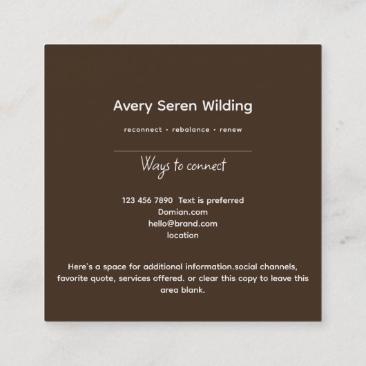 Inner Oracle | Third Eye Design スクエア名刺 (裏面)