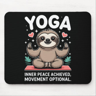 Inner Peace Achieved Movement Optional Yoga Sloth  マウスパッド