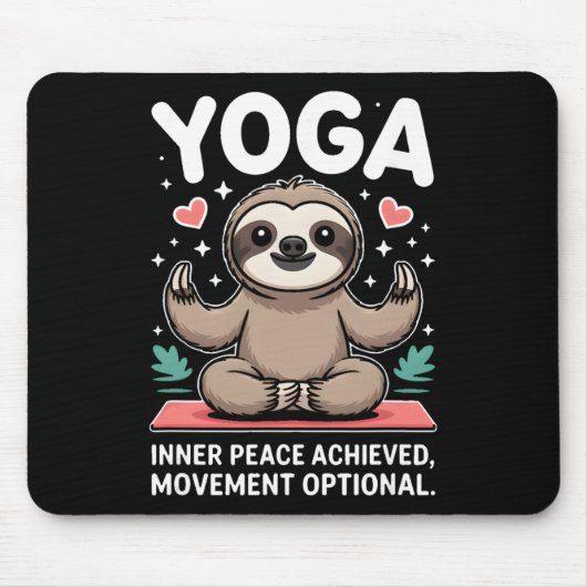 Inner Peace Achieved Movement Optional Yoga Sloth  マウスパッド (正面)