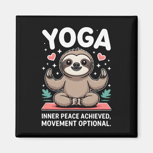 Inner Peace Achieved Movement Optional Yoga Sloth  マグネット (正面)