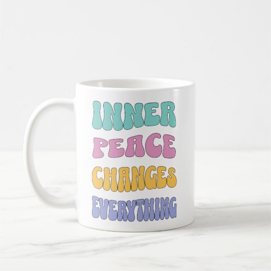 Inner Peace Changes Everything コーヒーマグカップ (左)