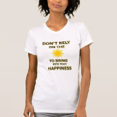 INNER PEACE, WOMEN'S WHITE YELLOW SUN MOTIVATIONAL Tシャツ (正面)
