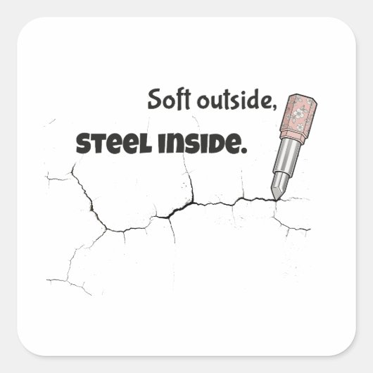 Inner Strength Inspirational Quote Sticker スクエアシール (正面)