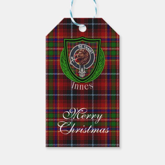 Innes Scottish Clan Tartan & Crest ギフトタグ (正面)