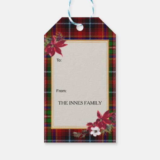 Innes Scottish Clan Tartan & Crest ギフトタグ (裏面)