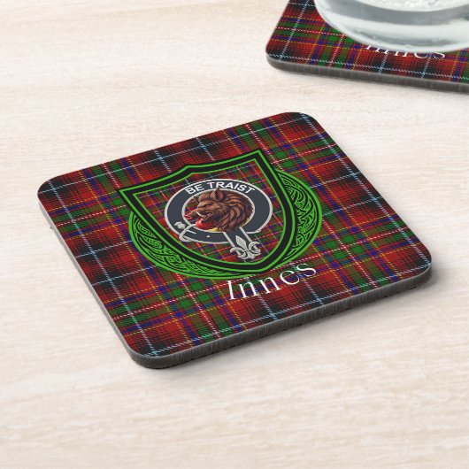 Innes Scottish Clan Tartan & Crest コースター (左側)