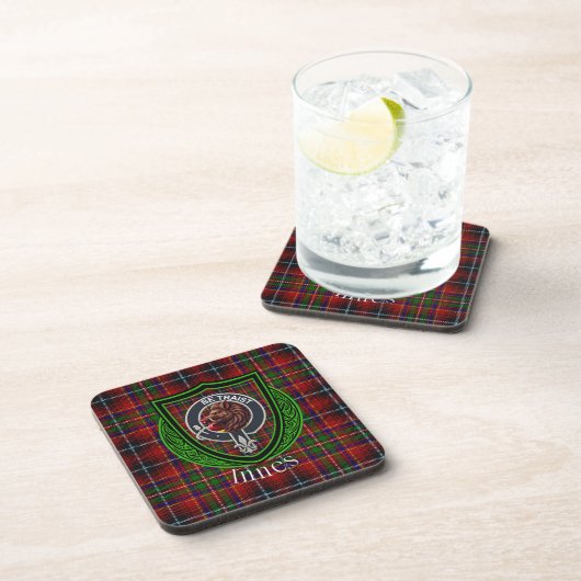 Innes Scottish Clan Tartan & Crest コースター (右側)