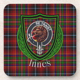 Innes Scottish Clan Tartan & Crest コースター