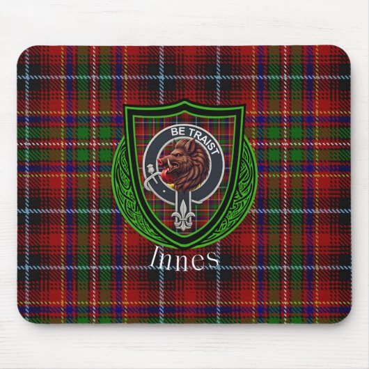 Innes Scottish Clan Tartan & Crest マウスパッド (正面)