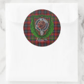 Innes Scottish Clan Tartan & Crest ラウンドシール (バッグ)