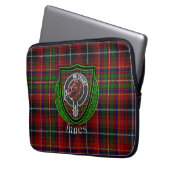 Innes Scottish Clan Tartan & Crest ラップトップスリーブ (正面左)