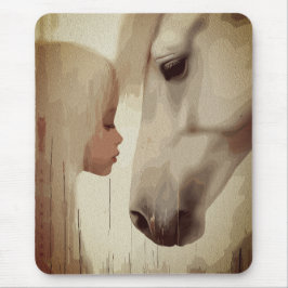 Innocent Bond – Child and Horse Art マウスパッド