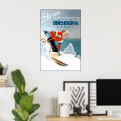 Innsbruck Austria Travel Poster Snow Ski Kerwendel ポスター (ホームオフィス)
