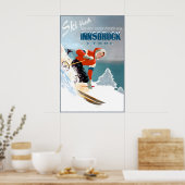 Innsbruck Austria Travel Poster Snow Ski Kerwendel ポスター (キッチン)