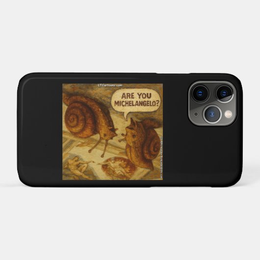 Inquisitive Snail & Michelangelo Parody Cartoon  Case-Mate iPhoneケース (裏面(横))