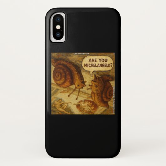 Inquisitive Snail & Michelangelo Parody Cartoon Case-Mate iPhoneケース (裏面)