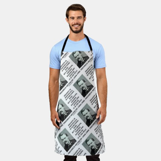 Insanity In Individuals Something Rare Nietzsche エプロン (着用した状態)