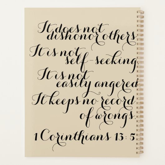 Inscribed Planner プランナー手帳 (裏面)