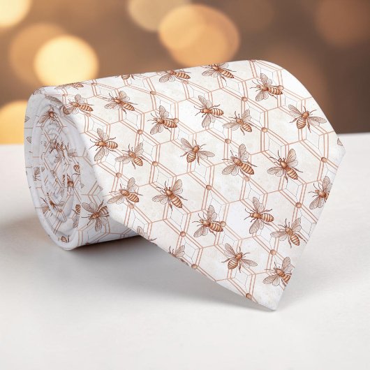 Insect Bug Bee Pattern Custom Necktie ネクタイ