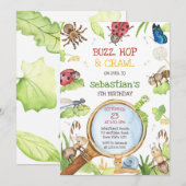 Insect Bug Party Birthday Invitation 招待状 (正面/裏面)