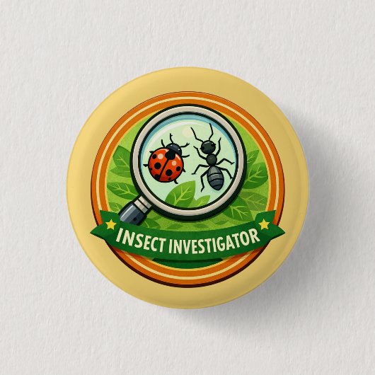 insect investigator Explorer | Kids Outdoor Award 缶バッジ (正面)