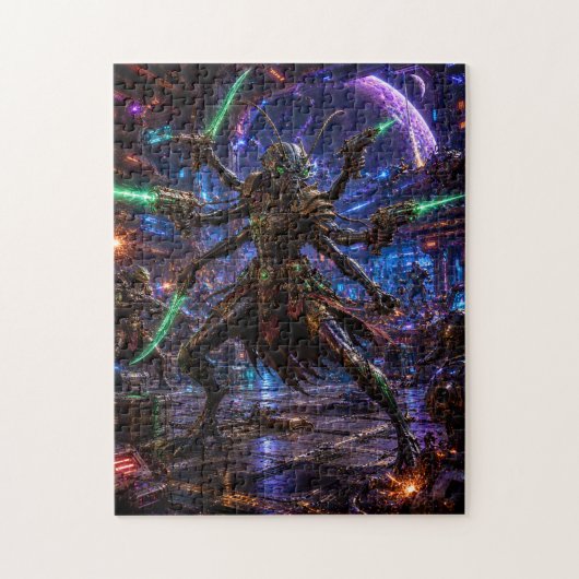 Insectoid Space Pirate — Six-Armed Combatant ジグソーパズル (縦)