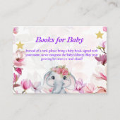 Insert Card Books for Baby Elephant Floral. エンクロージャーカード (正面)