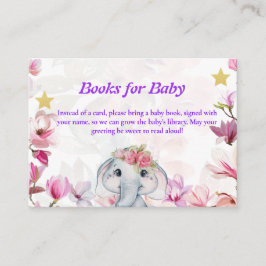Insert Card Books for Baby Elephant Floral. エンクロージャーカード