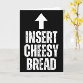 Insert Cheesy Bread Funny Food Lover Zza Bread Hum カード (黄色い花)