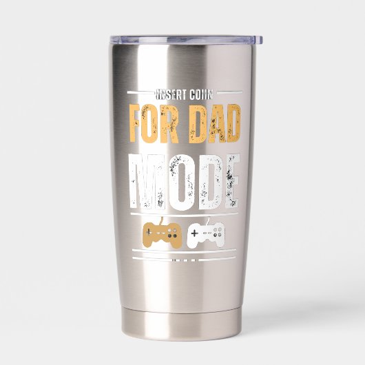 Insert Coin for Dad Mode Gaming Art mugs 保温保冷タンブラー (左面)