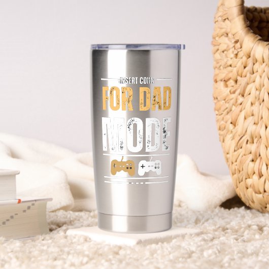 Insert Coin for Dad Mode Gaming Art mugs 保温保冷タンブラー (リビング)