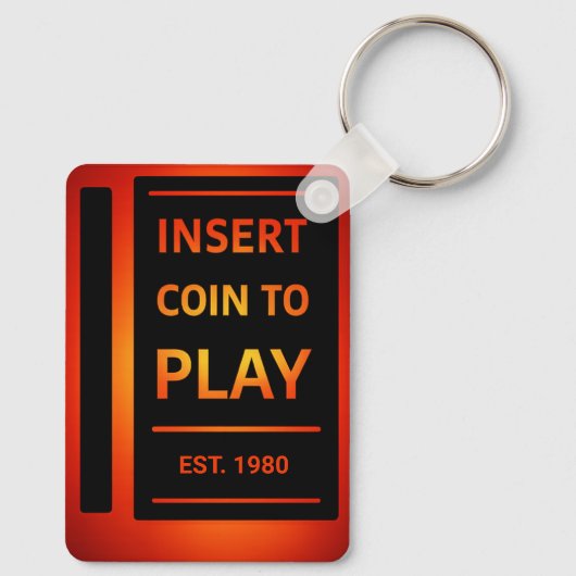 Insert Coin to Play Personalized EST Year Keychain キーホルダー (裏面)