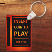 Insert Coin to Play Personalized EST Year Keychain キーホルダー (裏面)